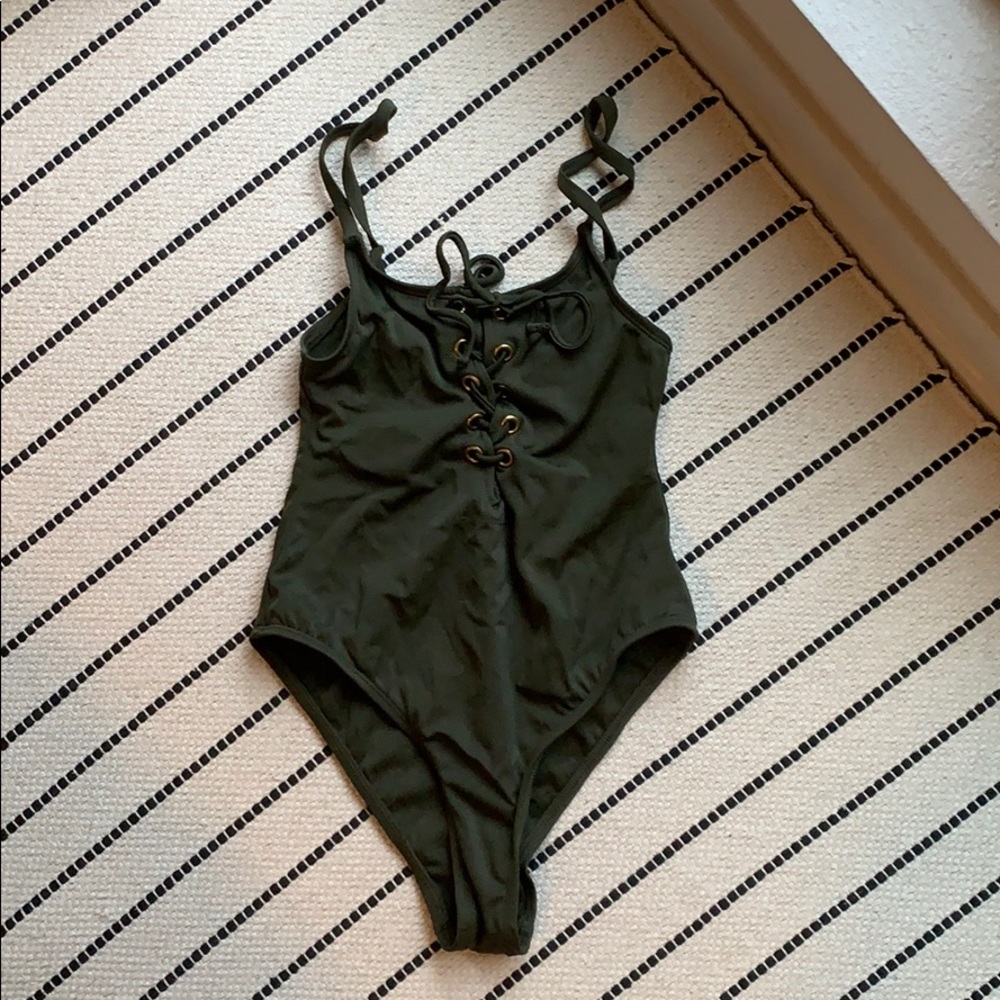 army green swim one piece